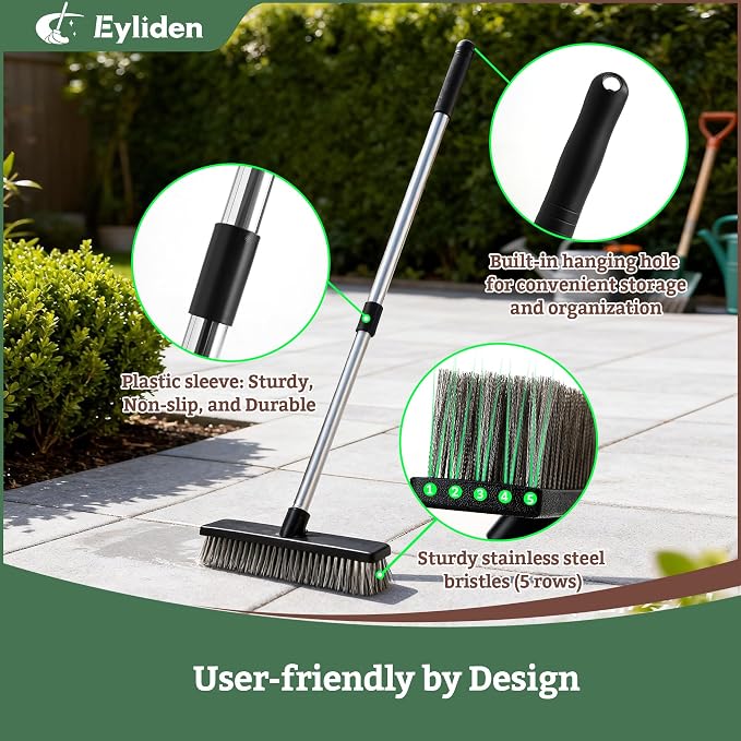 Eyliden Push Broom, Heavy Duty Moss Wire Scrub Brush - Image 4