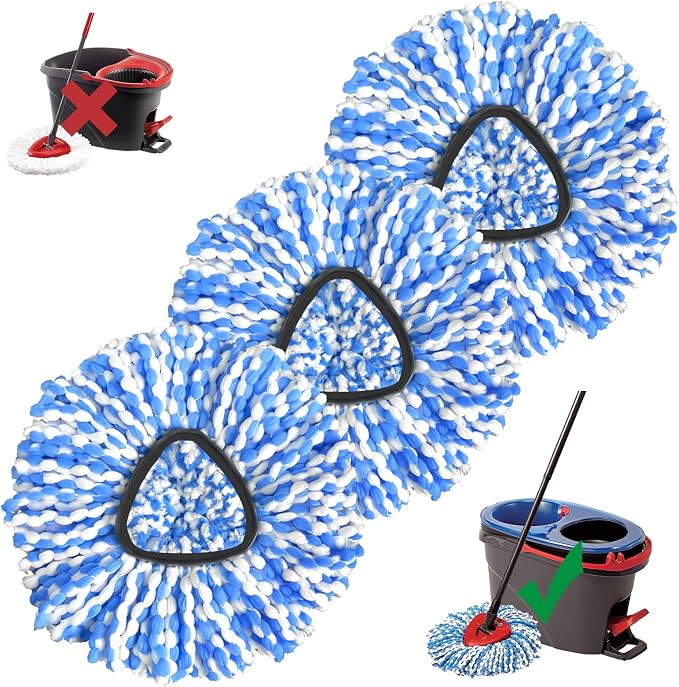 Spin Mop Replacement Head, 3 Pack Mop Replacement Head, Easy Cleaning, by Koolstuffs