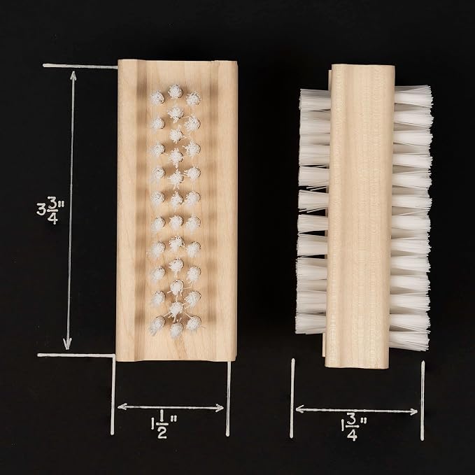 Konex Non-Slip Wooden Two-sided Hand and Nail Brush - Image 2