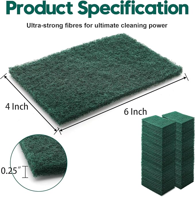 Jucoan 120 Pack Heavy Duty Scouring Pads, 4 x 6 Inch Non-Scratch Scrub Pads - Image 2