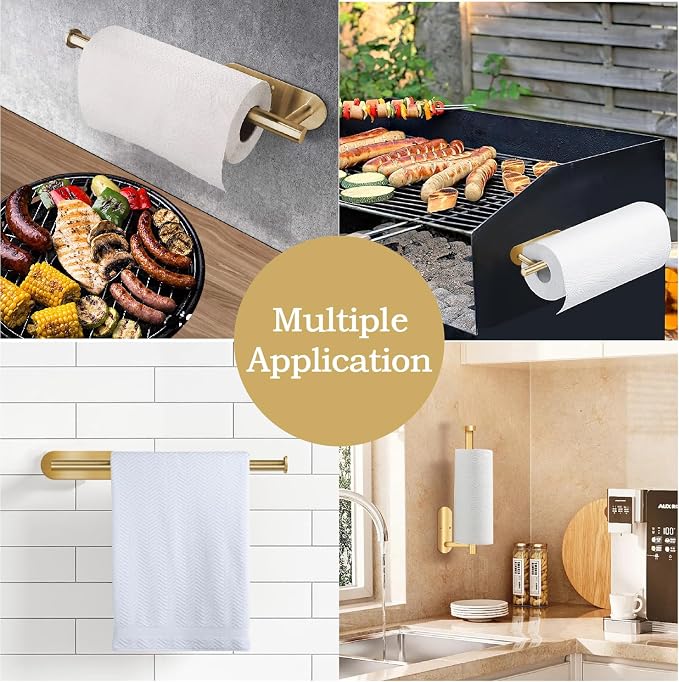 Self Adhesive Paper Towel Holder Under Cabinet Mount, Wall Mounted Paper Towel - Image 5