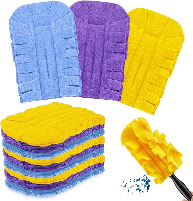 Zubebe 12 Pcs Duster Refill Reusable Fleece Duster Refills Feather Flat Dusters by Zubebe