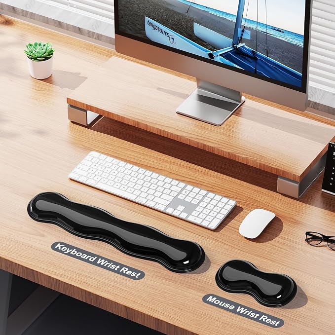 Gel Keyboard and Mouse Wrist Rest Set, Comfort Ergonomic Wrist Support - Image 2
