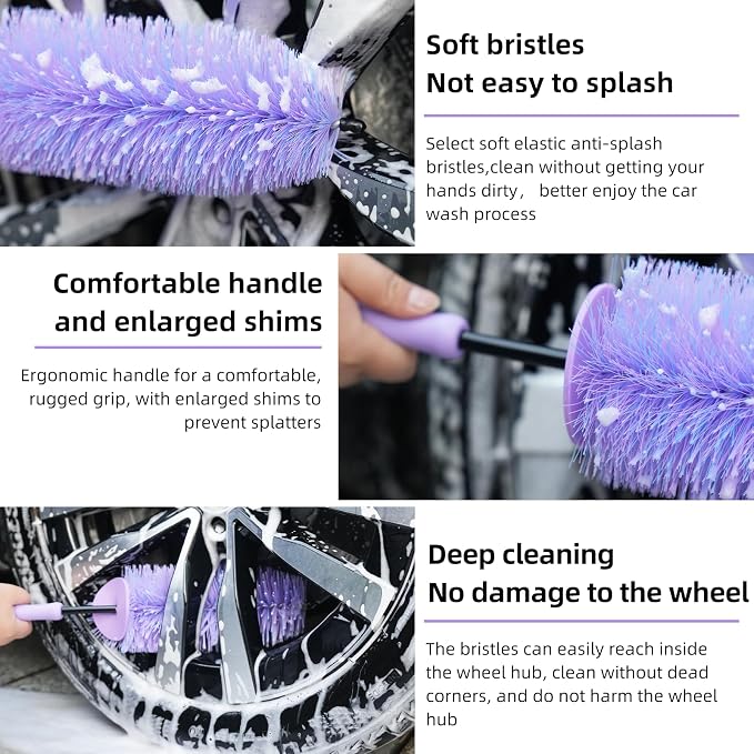 Wheel Cleaning Brush Hub Clean Tool and Rim Detailing Brush - Image 4