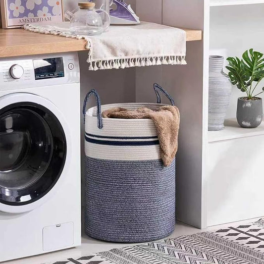Woven Laundry Basket Hamper, 60L Versatile Storage - Image 2
