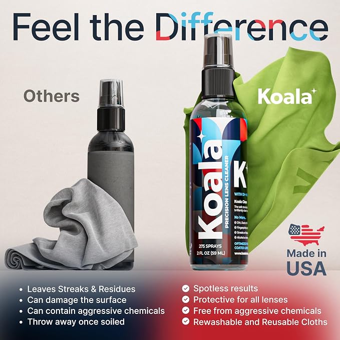 Koala Eyeglass Lens Cleaner Spray Kit | 8oz + 2oz Glasses Cleaner Bottle + - Image 5