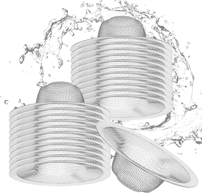 40pcs 4.5" Mesh Sink Strainer for Kitchen, Stainless Steel Mesh Sink Drain by HOFURME