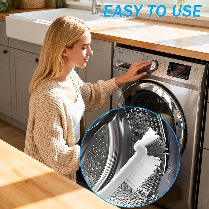 8 Pcs Washing Machine Cleaning Brush, Dryer Vent Cleaner Kit, Long Handle - Image 5