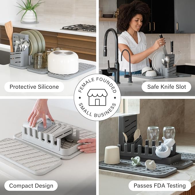 Dorai Home Collapsible Dish Drying Rack and Stone Pad – Foldable Rack - Image 3