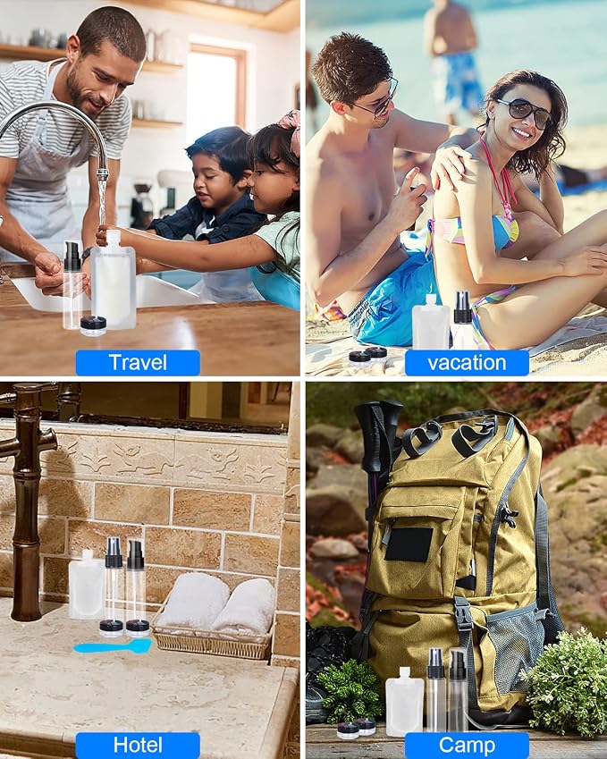 17 Pack Travel Pouches for Toiletries, TSA Approved, Travel Size Portable - Image 4
