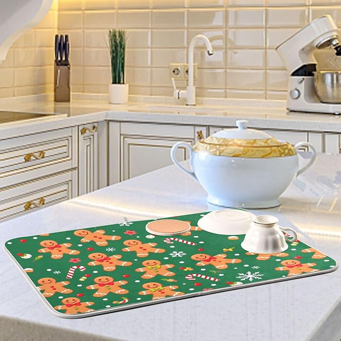 Christmas Gingerbread Man Dish Drying Mat - Image 6