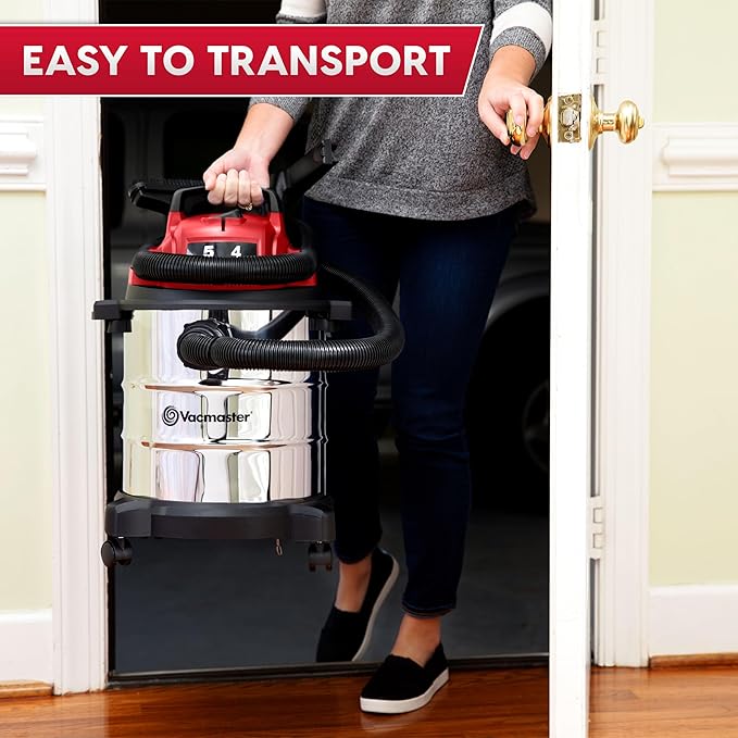 Vacmaster 5-Gallon* 4 Peak HP Stainless Steel Wet/Dry Vacuum – VOC508S 1101 - Image 4