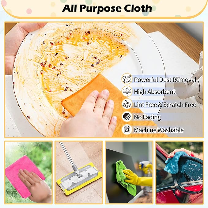 FIXSMITH Microfiber Cleaning Cloth, 50 Pack Cleaning Rags, Cleaning Towels - Image 4