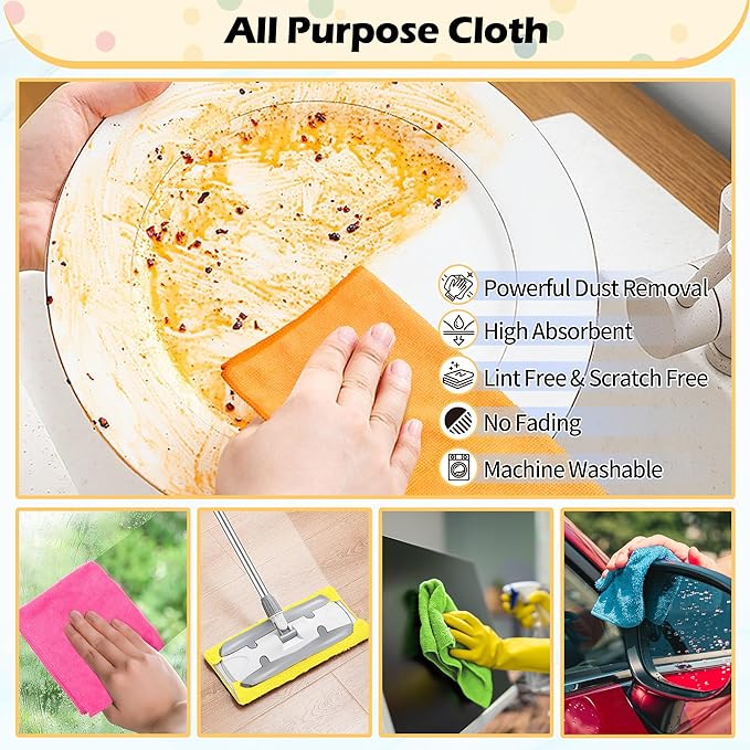 FIXSMITH Microfiber Cleaning Cloth, 20 Pack Cleaning Rags, Cleaning Towels - Image 4