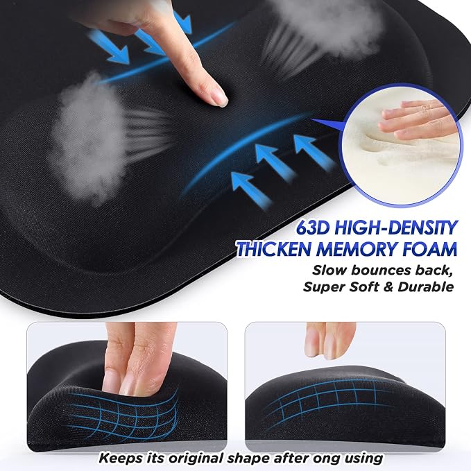 Gimars Large Smooth Superfine Fibre Memory Foam Ergonomic Mouse Pad Wrist Rest - Image 4