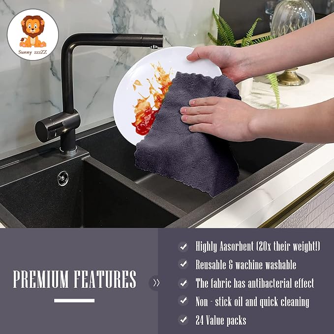 Sunny zzzZZ 24 Pack Kitchen Dishcloths - Image 7
