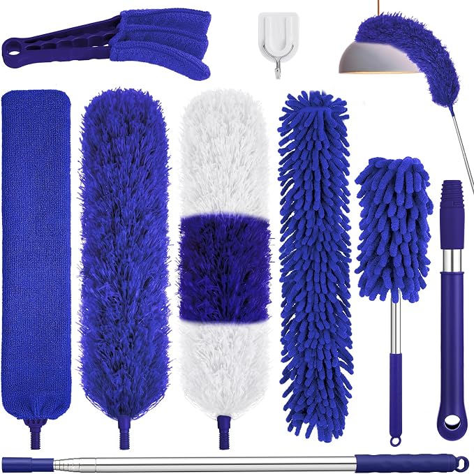 9PCS Dusters for Cleaning, Extendable Microfiber Duster by wlich