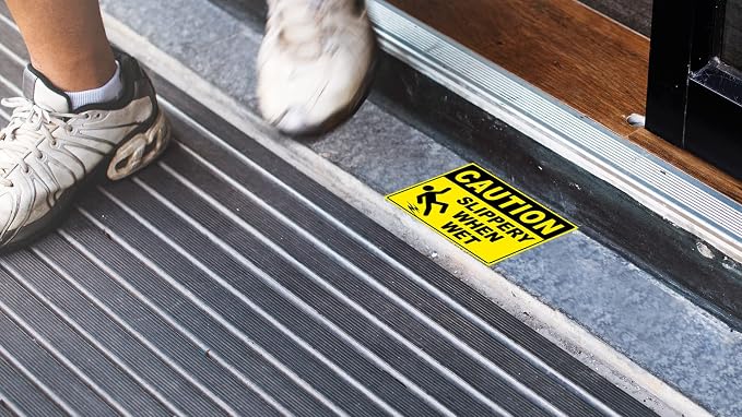 Caution Slippery When Wet Stickers, 4x6 Vinyl Decals, Caution Wet Floor Sign - Image 7