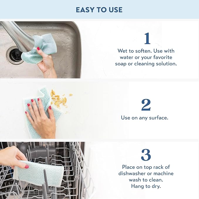 ELYN Swedish Dishcloths, Reusable & Washable Sponge Cloths, Absorbent Cleaning - Image 4