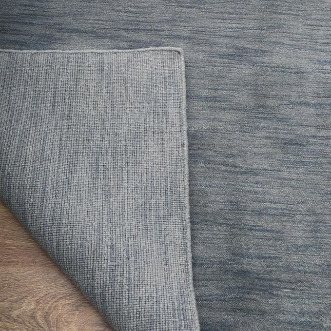 Rugsotic Carpets Hand Knotted Gabbeh Wool 5'x8' Area Rug Solid Light Blue L00111