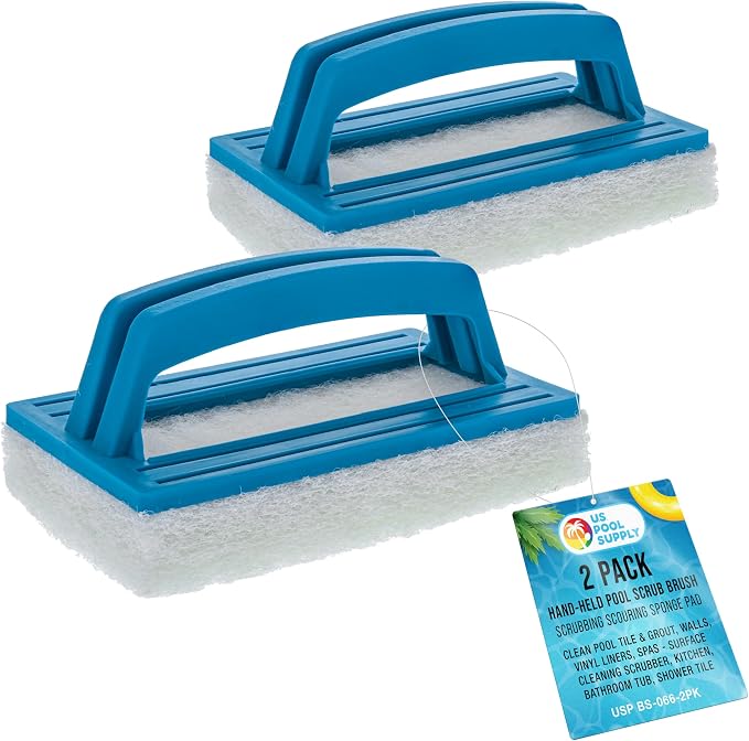 U.S. Pool Supply Hand-Held Pool Scrub Brush, 2 Pack by USPoolSupply