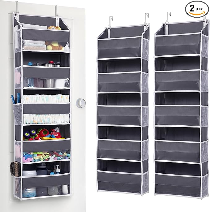 ULG 2 Pack 5-tier Over the Door Organizer Dark Gray by ULG