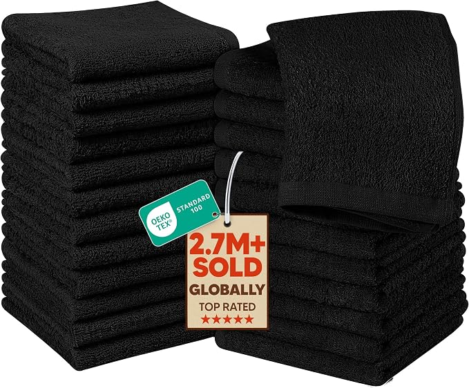 Utopia Towels 24 Pack Cotton Washcloths Set, 100% Ring Spun Cotton, Highly by UTOPIATOWELS
