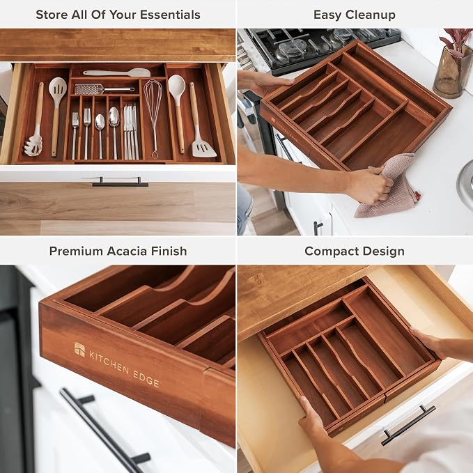 KitchenEdge Premium Silverware, Flatware and Utensil Organizer - Image 3