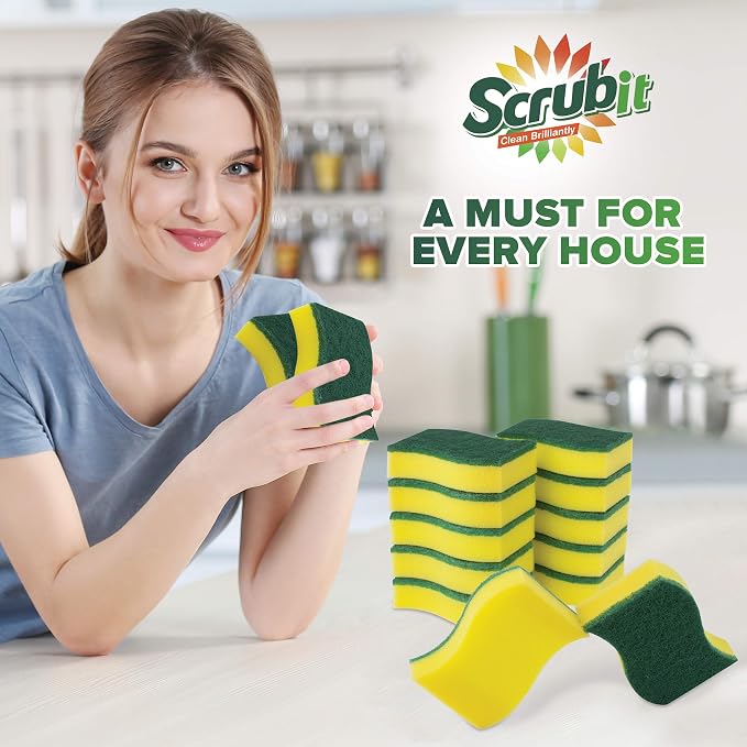 Heavy Duty Scrub Sponges by SCRUBIT – Kitchen Dish, Sink and Bathroom Cleaning - Image 2