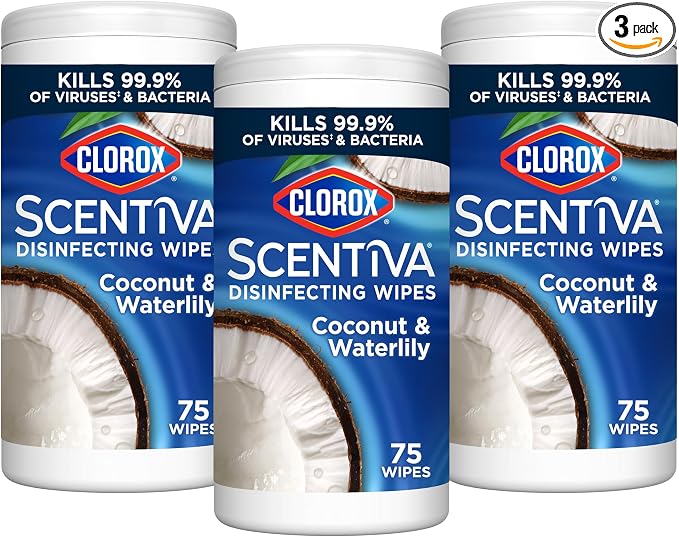 CLOROX Scentiva Disinfecting Wipes, Coconut and Waterlily by Clorox