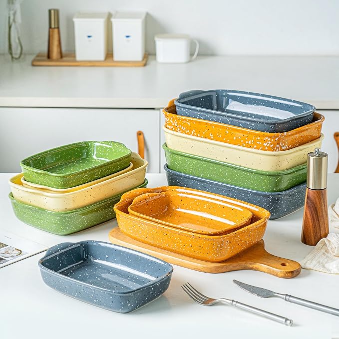Casserole Dish Set of 3, Lasagna Pan, Ceramic Bakeware - Image 7