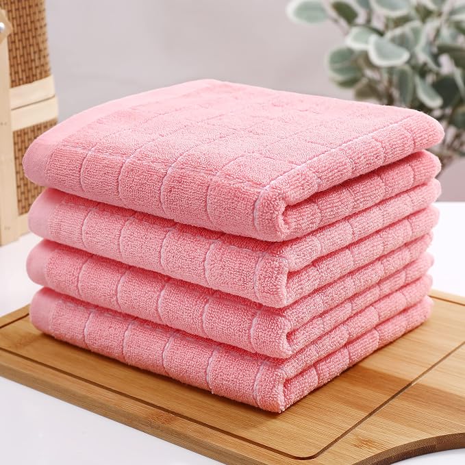 Homaxy 100% Cotton Terry Kitchen Towels, Checkered Designed, Soft and Super - Image 7