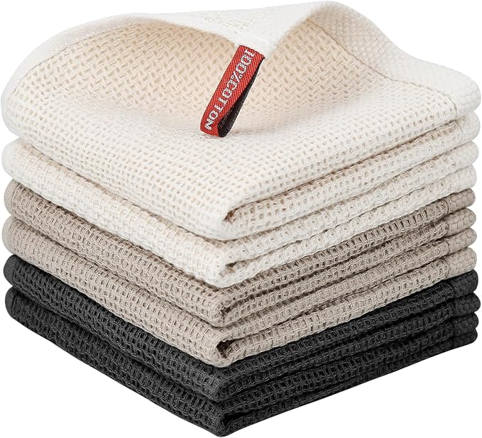 Nialnant 6 Pack 100% Cotton Waffle Weave Kitchen Towels, Soft and Absorbent by Nialnant