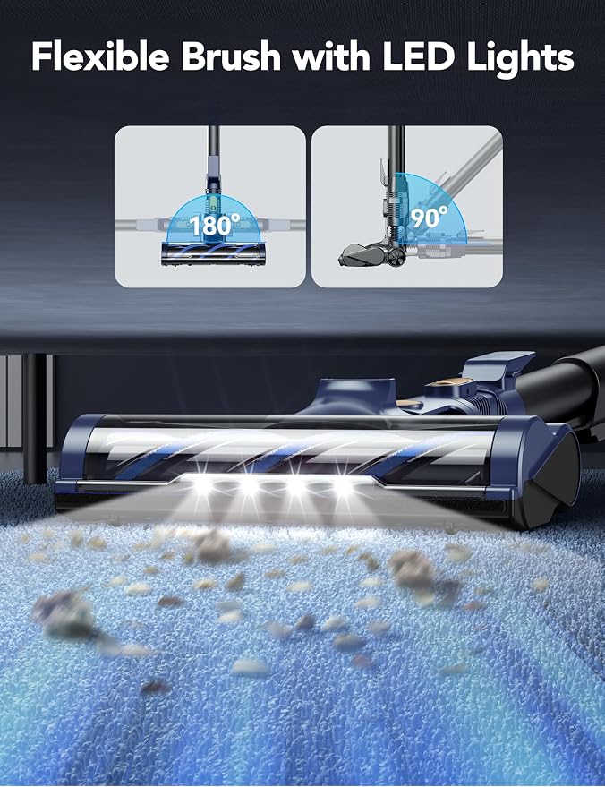 Cordless Vacuum Cleaner, Rapid Clean 23 Kpa Powerful Suction, 1.3 L Large - Image 4