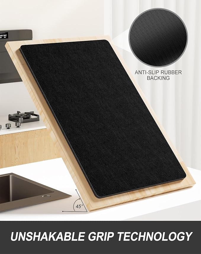 Rnivvi Dish Drying Mat for Kitchen Counter, XL 15 x 24" Super Absorbent Drainer - Image 5