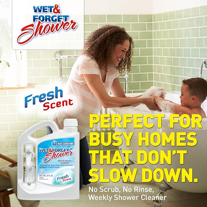 Wet & Forget Shower Cleaner Spray Multi-Surface Weekly Application Requires No - Image 4