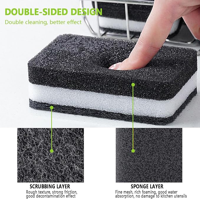 Kitchen Cleaning Sponges, 6 Pack Heavy Duty Scrub Sponges Cleans Fast - Image 3