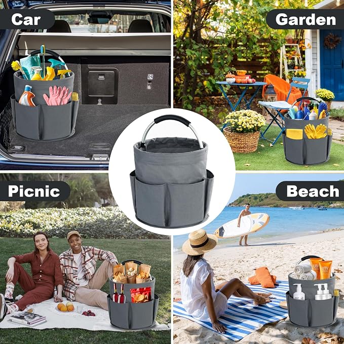 Cleaning Caddy with Handle, Cleaning Products Organiser, 17L Foldable Storage - Image 7