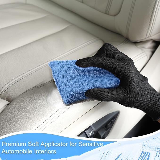 Tallew 24 Pieces Blue and Gray Thin Microfiber Ceramic Coating Applicator - Image 4
