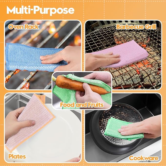 16 Pcs Multipurpose Wire Dishwashing Rags, Upgraded Dual-Sided Non Scratch Wire - Image 7