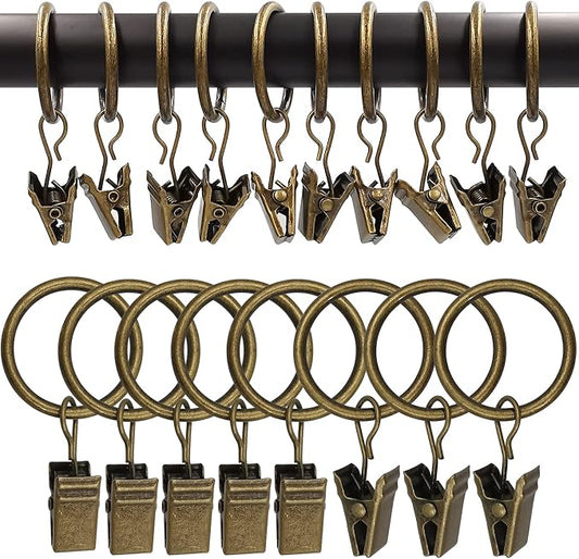 100 Pack Metal Curtain Rings by AMZSEVEN