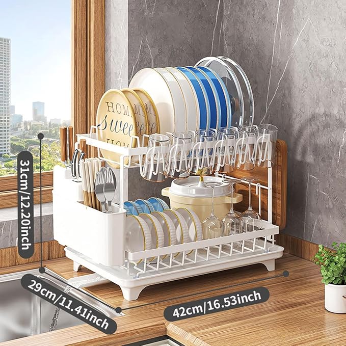 Dish Drying Rack, 2-Tier Dish Racks - Image 5