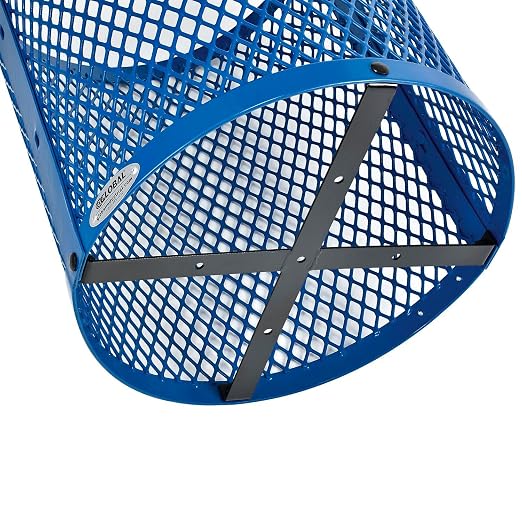 Global Industrial Outdoor Diamond Steel Trash Can - Image 7