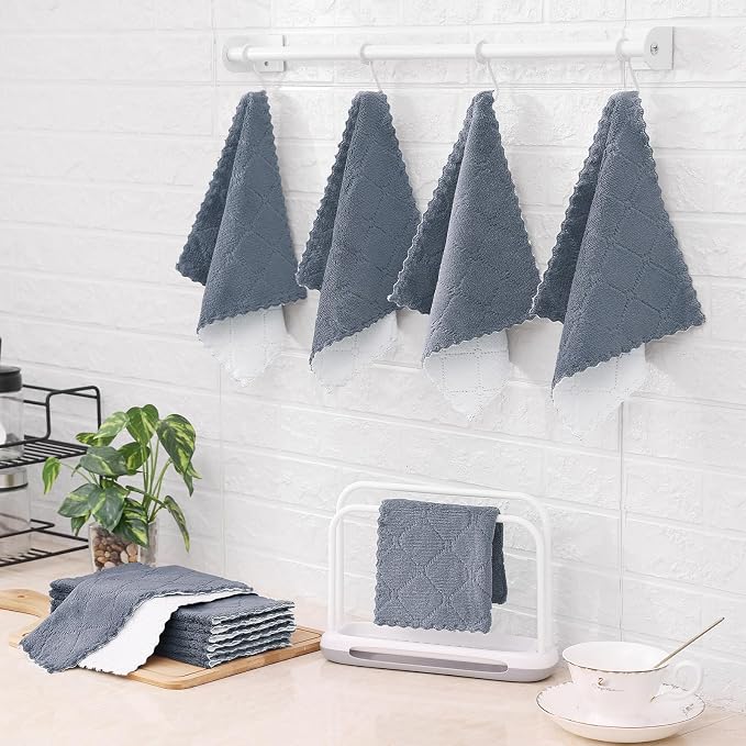 Mordimy 12 Pack Kitchen Cloths Dish Towels, Super Soft and Absorbent Dish Cloths - Image 7