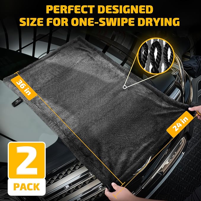 2-Pack 1200 GSM Car Drying Towels – Microfiber Towels - Image 2