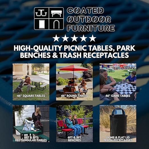 COATEDOUTDOORFURNITURE RDT-P-DGRN Heavy Duty Round Trash Receptacle - Image 2