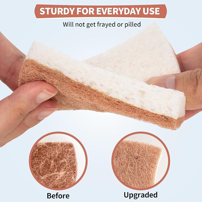 HOMERHYME Natural Dish Sponge 24 Pack, Non-Scratch Scrub Sponge, Eco - Image 5