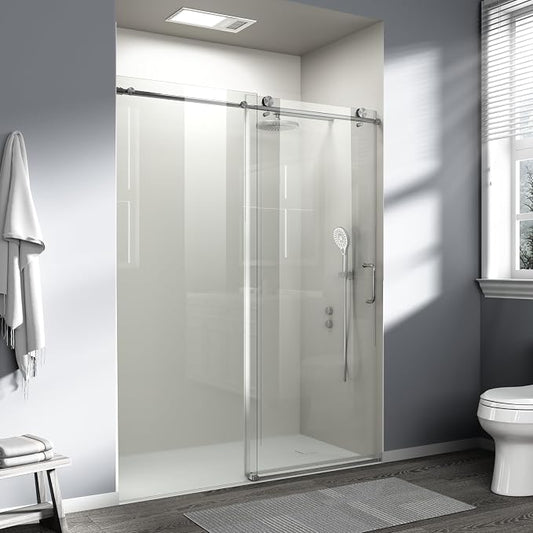 Abruzzo 76" Tall Frameless Single Sliding Shower Door - Image 2