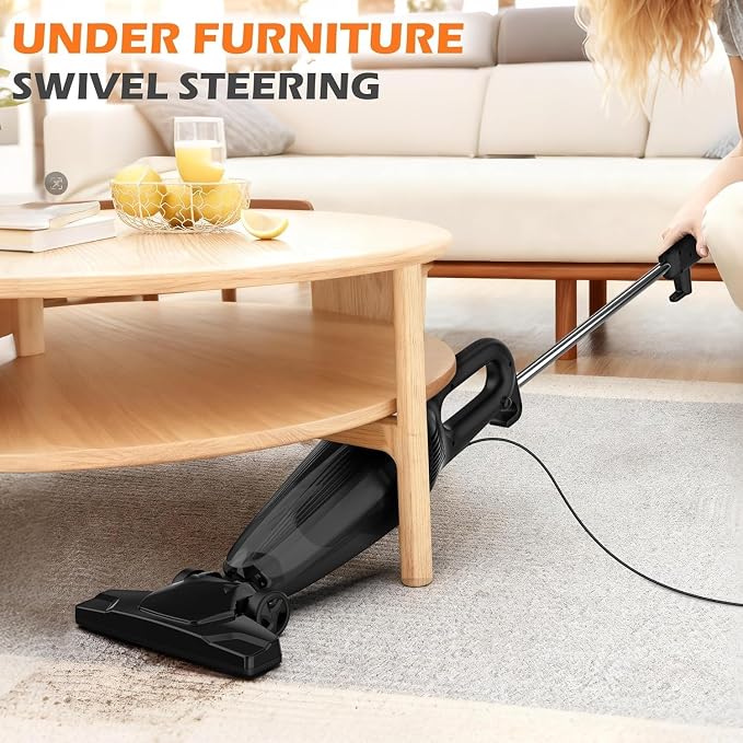 Zefiro 600W 28kpa Small Corded Stick Vacuum, 16Ft Corded Handheld Vacuum - Image 5