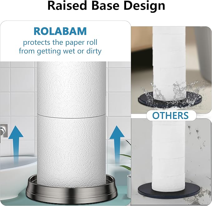 Toilet Paper Holder Stand with Reserve Function, Free Standing Toilet Paper - Image 3